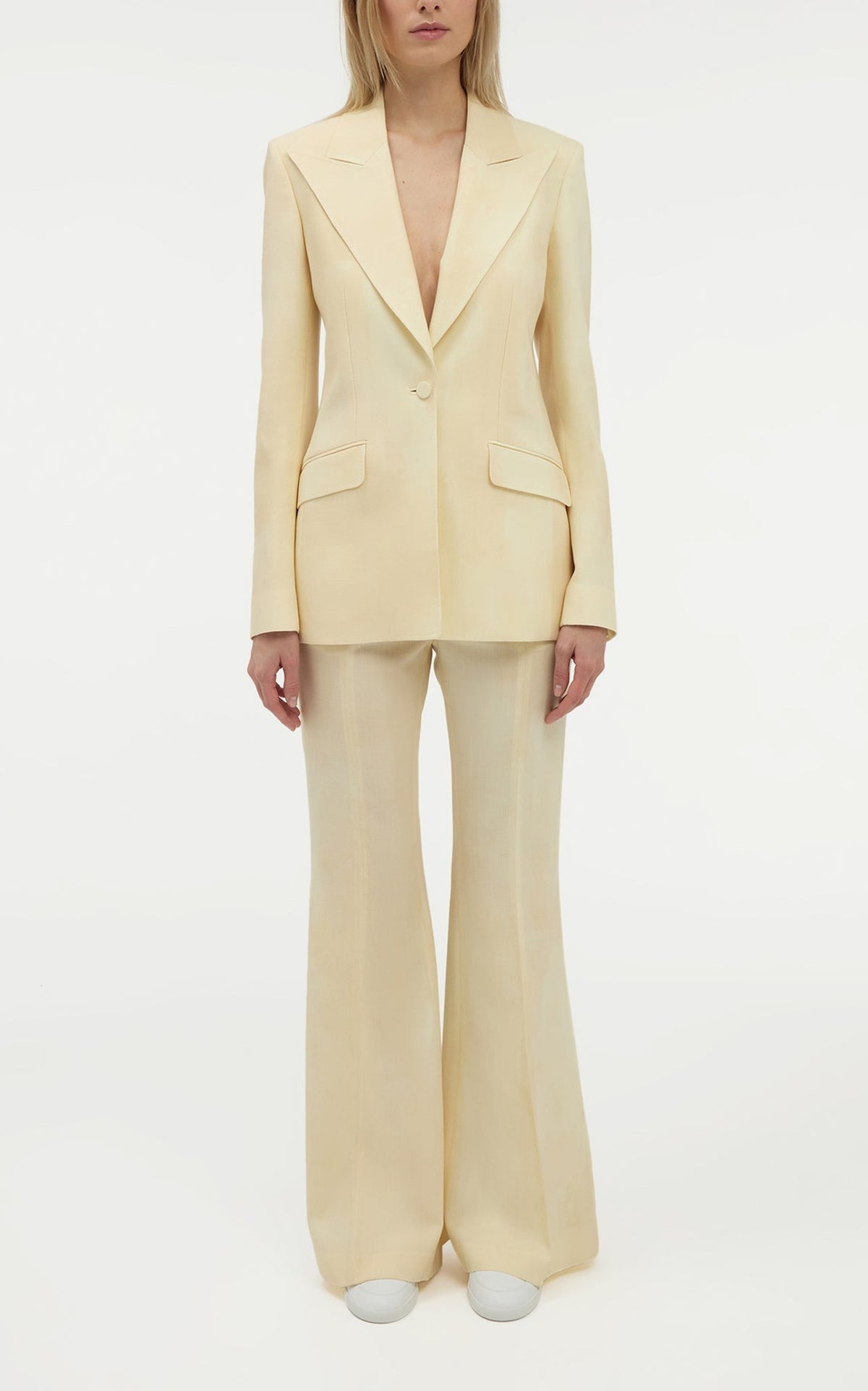Ivory / Veste blazer Leiva en laine - Ivory