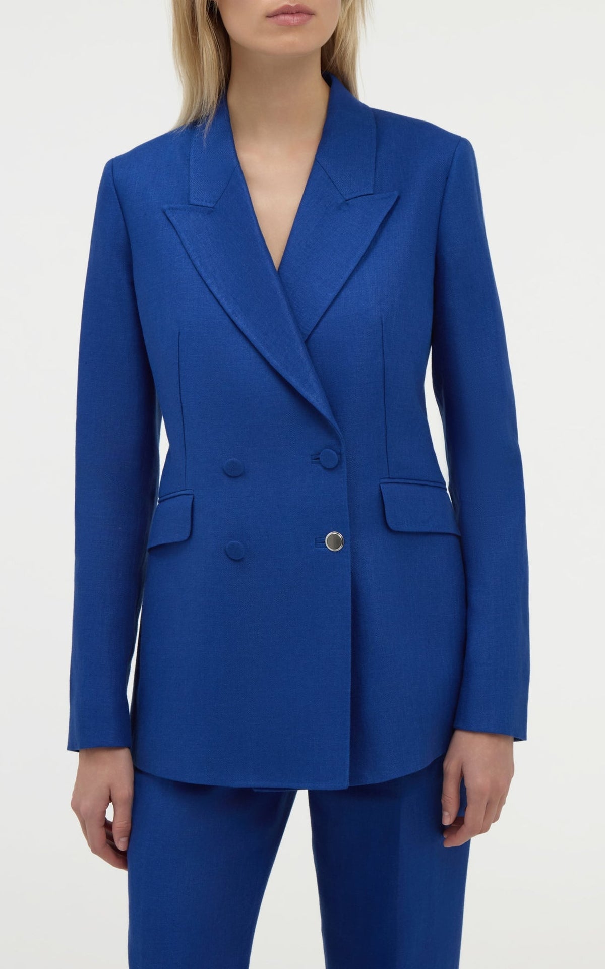 Cobalt / Veste blazer Angela en lin - Cobalt