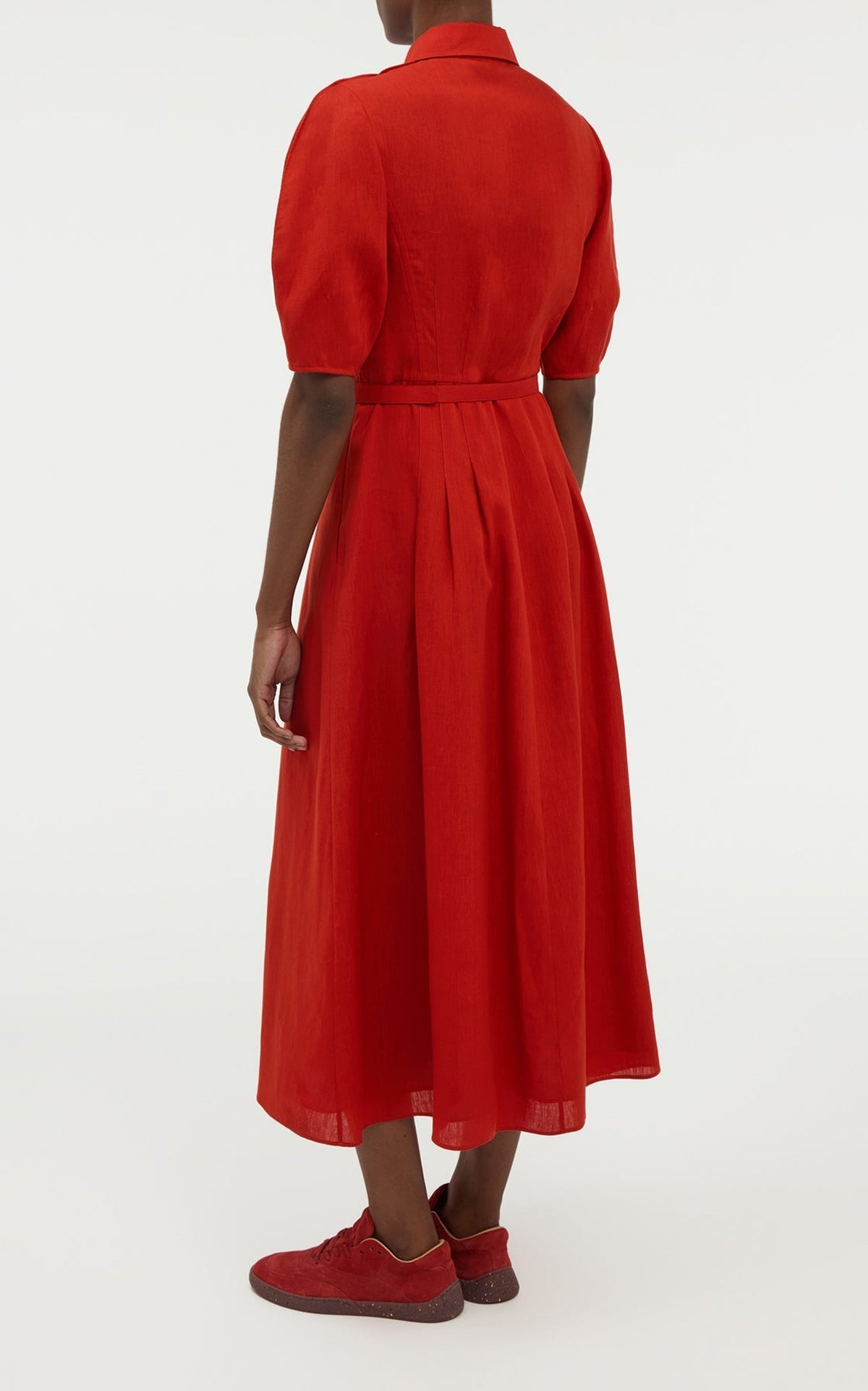 Antelope Orange / Robe-chemise Maude en lin - Antelope Orange