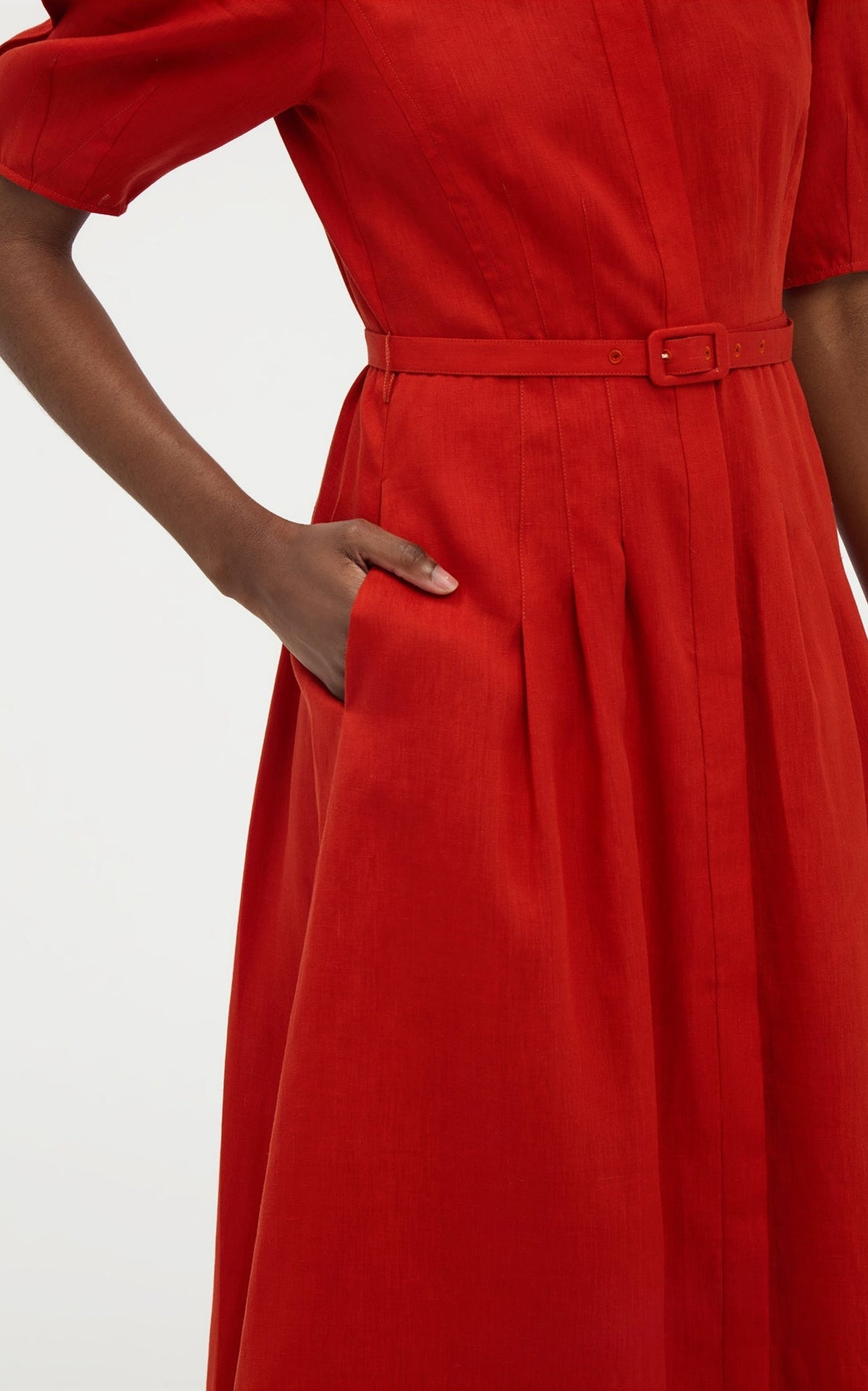 Antelope Orange / Robe-chemise Maude en lin - Antelope Orange