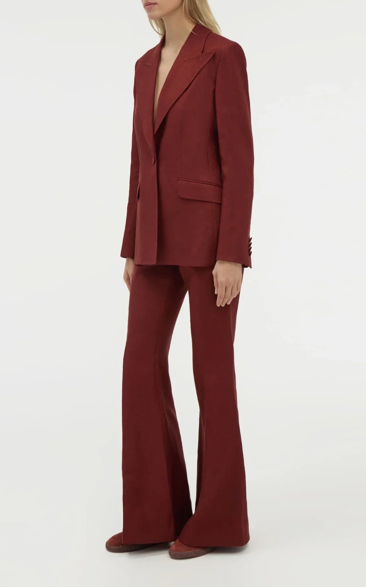 Burnt Sienna / Veste blazer Leiva en lin - Burnt Sienna
