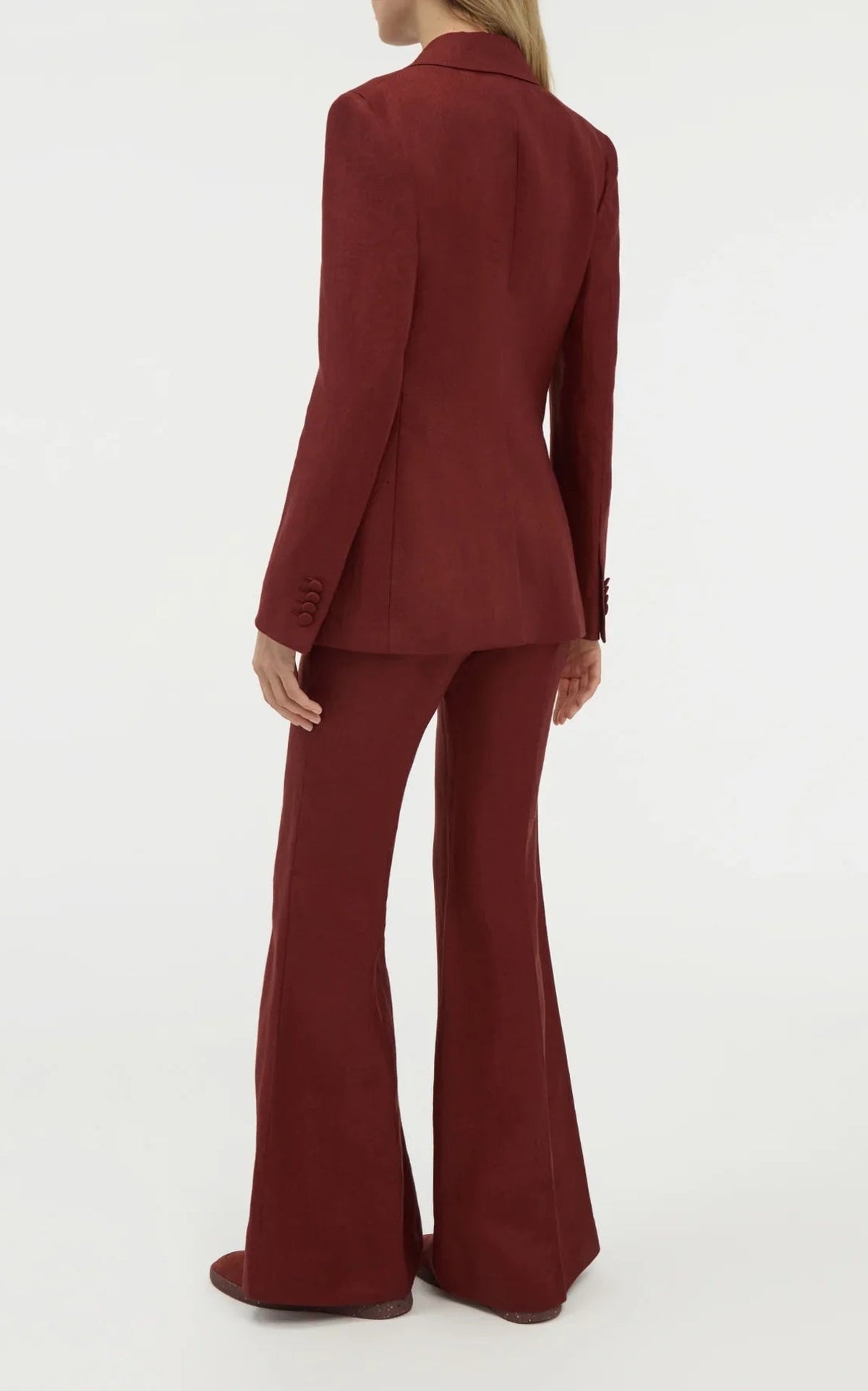 Burnt Sienna / Veste blazer Leiva en lin - Burnt Sienna