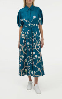 Blue Multi / Robe-chemise Maude en soie - Blue Multi