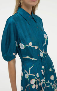Blue Multi / Robe-chemise Maude en soie - Blue Multi