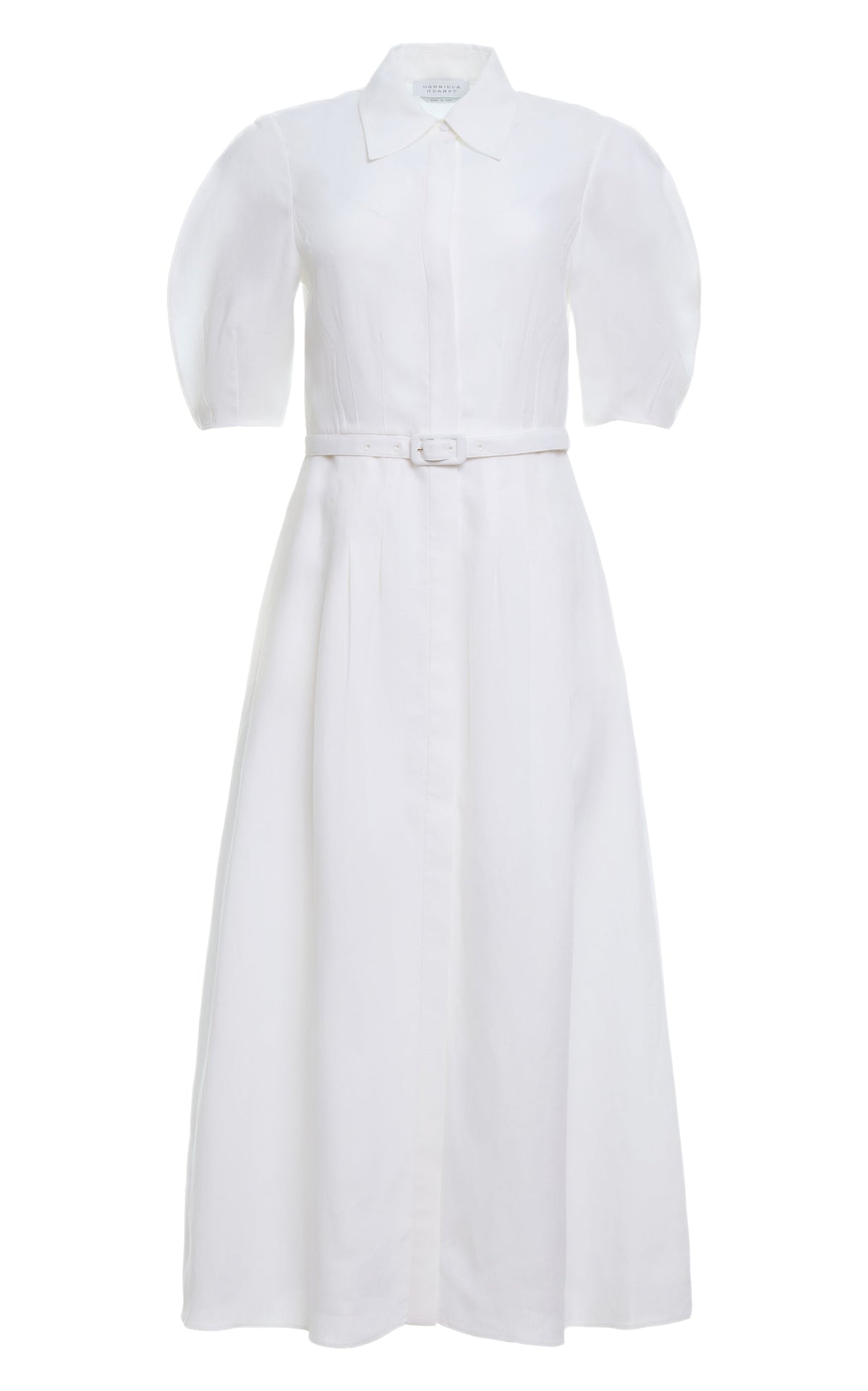 White / Robe-chemise Maude en lin - White