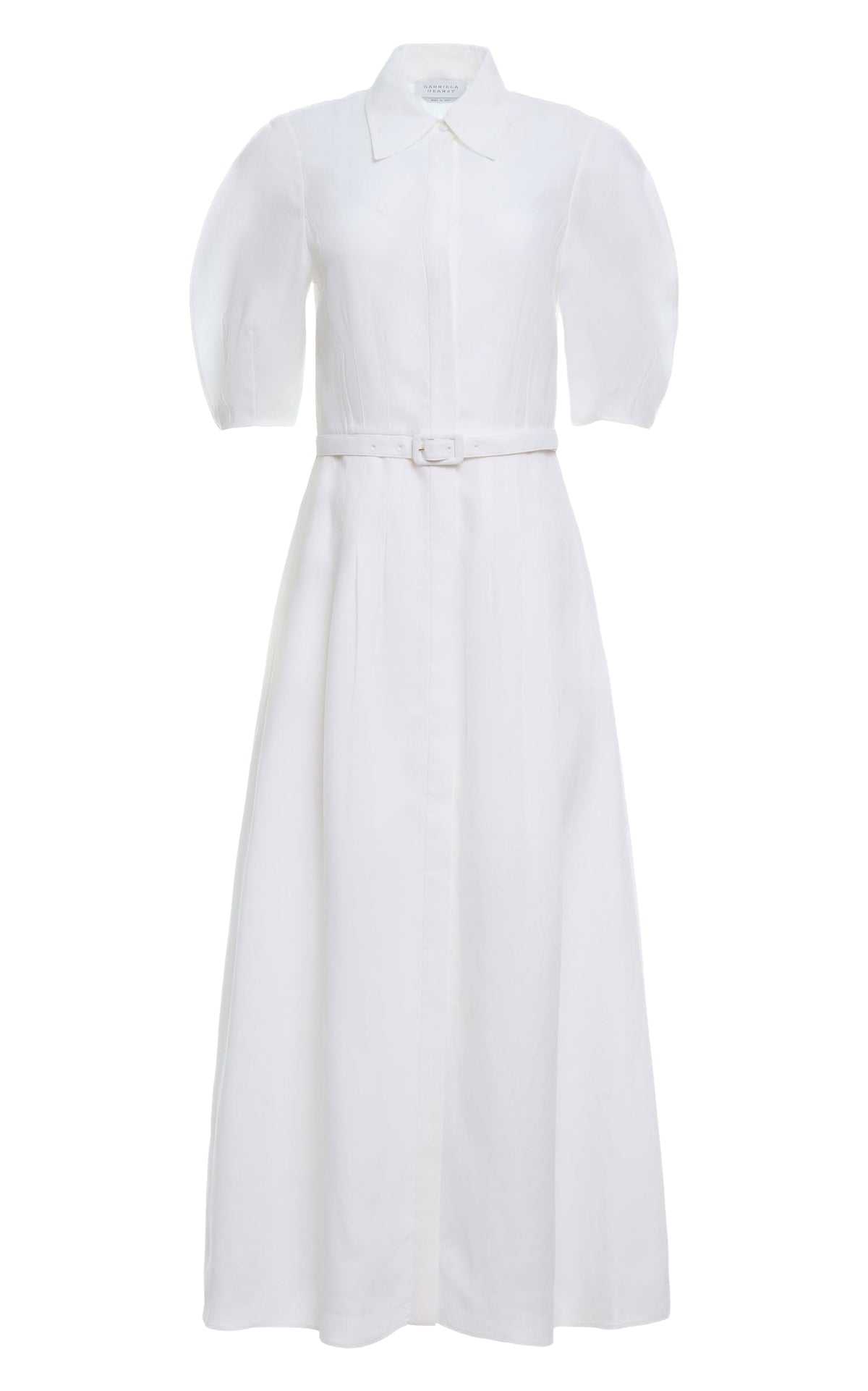 Maude shirt dress in linen - White