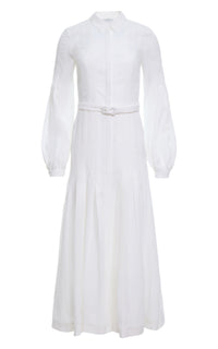 White / Robe Aleka en lin - White