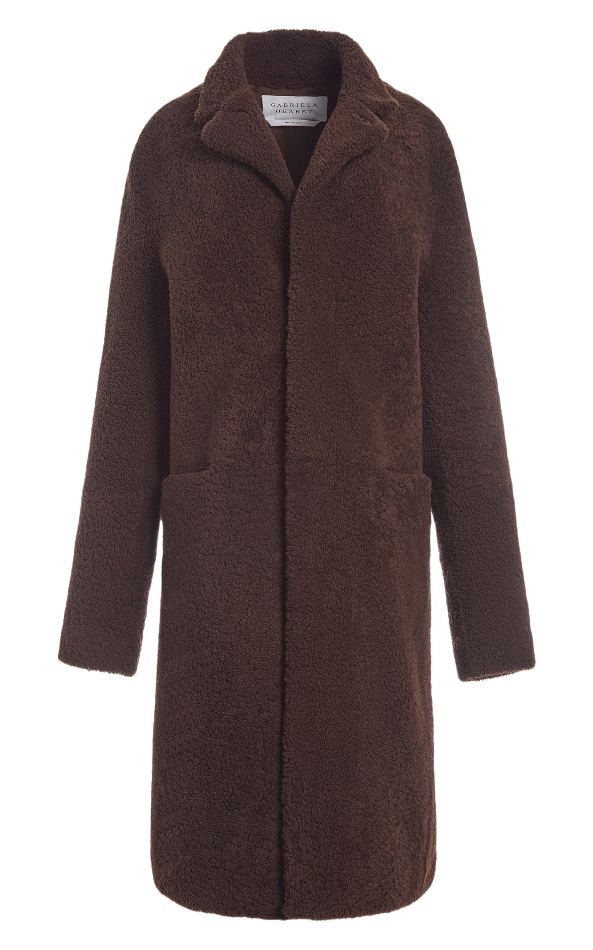 Chocolate / Manteau Teddy en peau lainée - Chocolate