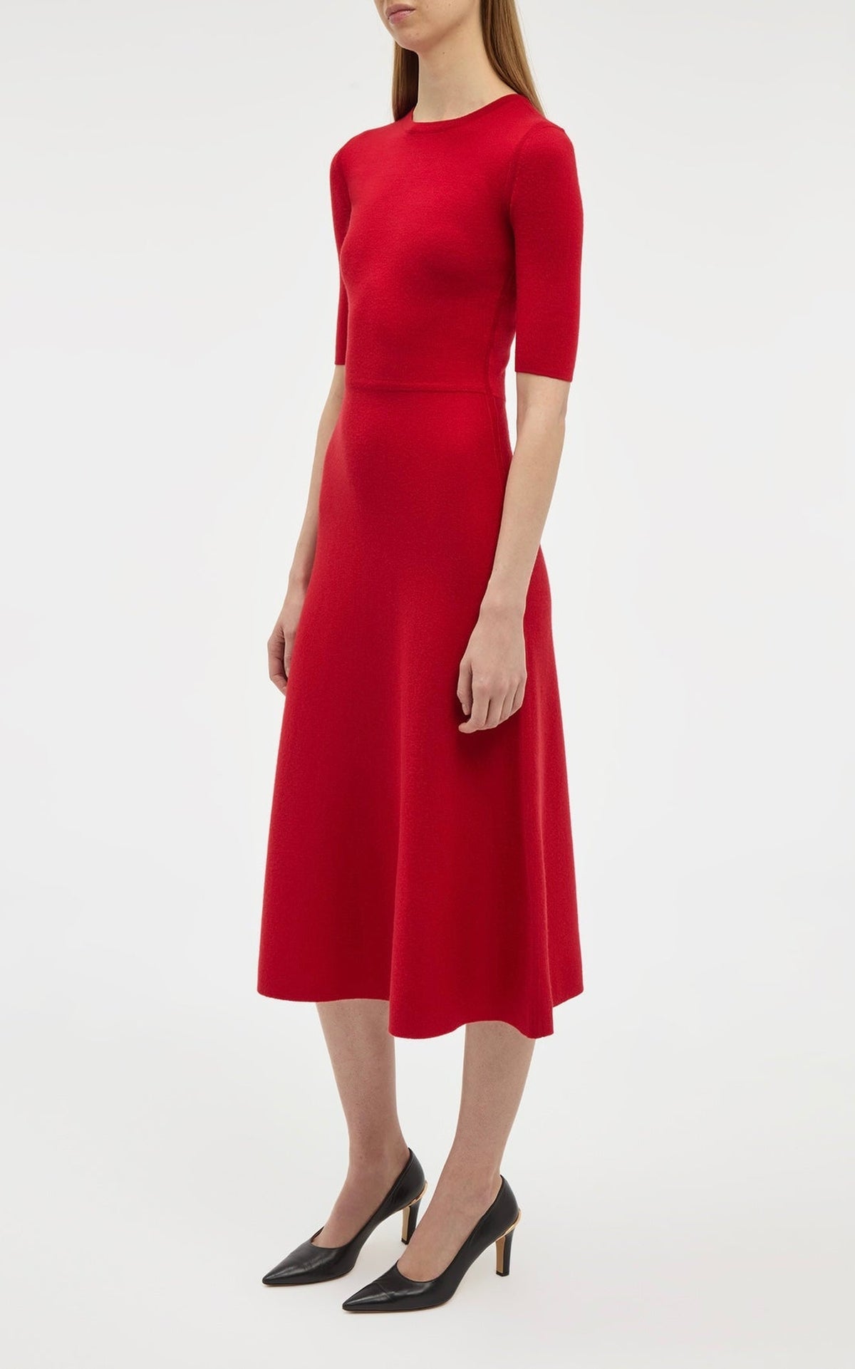 Scarlet Red / Robe Seymore en laine - Scarlet Red