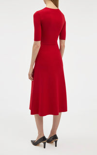 Scarlet Red / Robe Seymore en laine - Scarlet Red