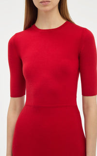 Scarlet Red / Robe Seymore en laine - Scarlet Red