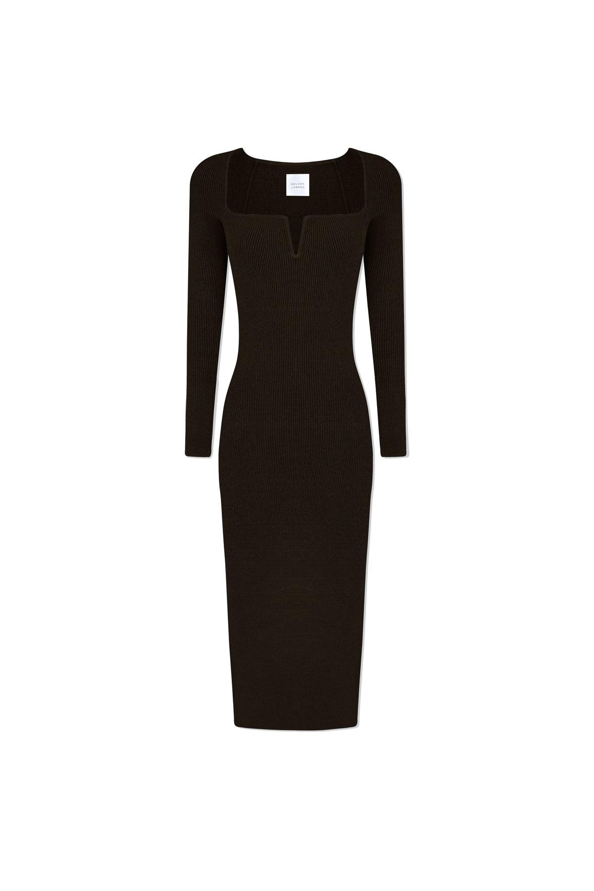 Robe longue Freya à manches longues - Chocolate