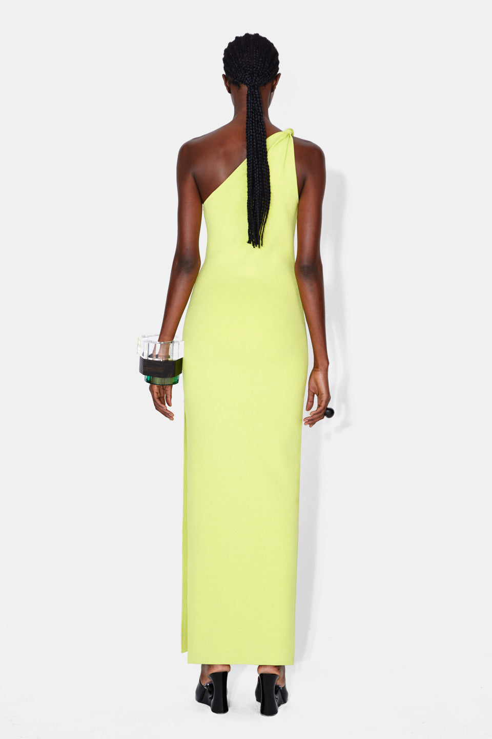 Galvanized Long Persephone Dress - Lime & Silver