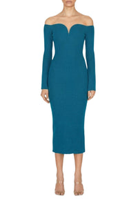 Grace Long Sleeve Maxi Dress - Peacock