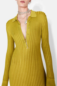 Rhea Lounge Henley Dress - Gold
