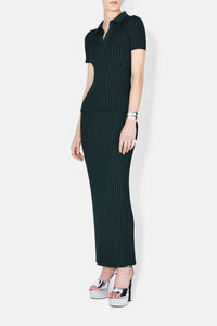 Rhea Lounge Short Sleeve Henley Top - Evergreen