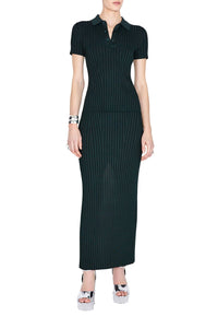 Rhea Lounge Short Sleeve Henley Top - Evergreen