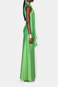 Robe longue Ushuaia en satin - Paris Green