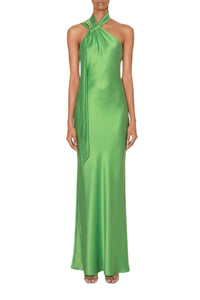 Robe longue Ushuaia en satin - Paris Green