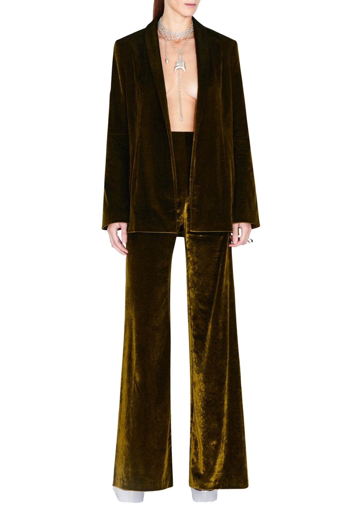 Velvet Trousers - Olive
