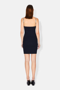 Globe Chain Wave Mini Dress - Black
