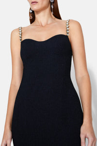Globe Chain Wave Mini Dress - Black