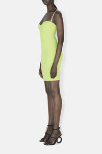 Globe Chain Wave Mini Dress - Lime