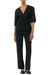 Crepe wrap blouse - Black
