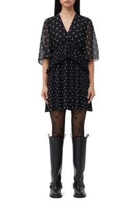 Collants à paillettes en dentelle - Black