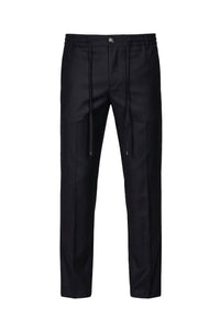Wool cargo trousers with pocket - Black