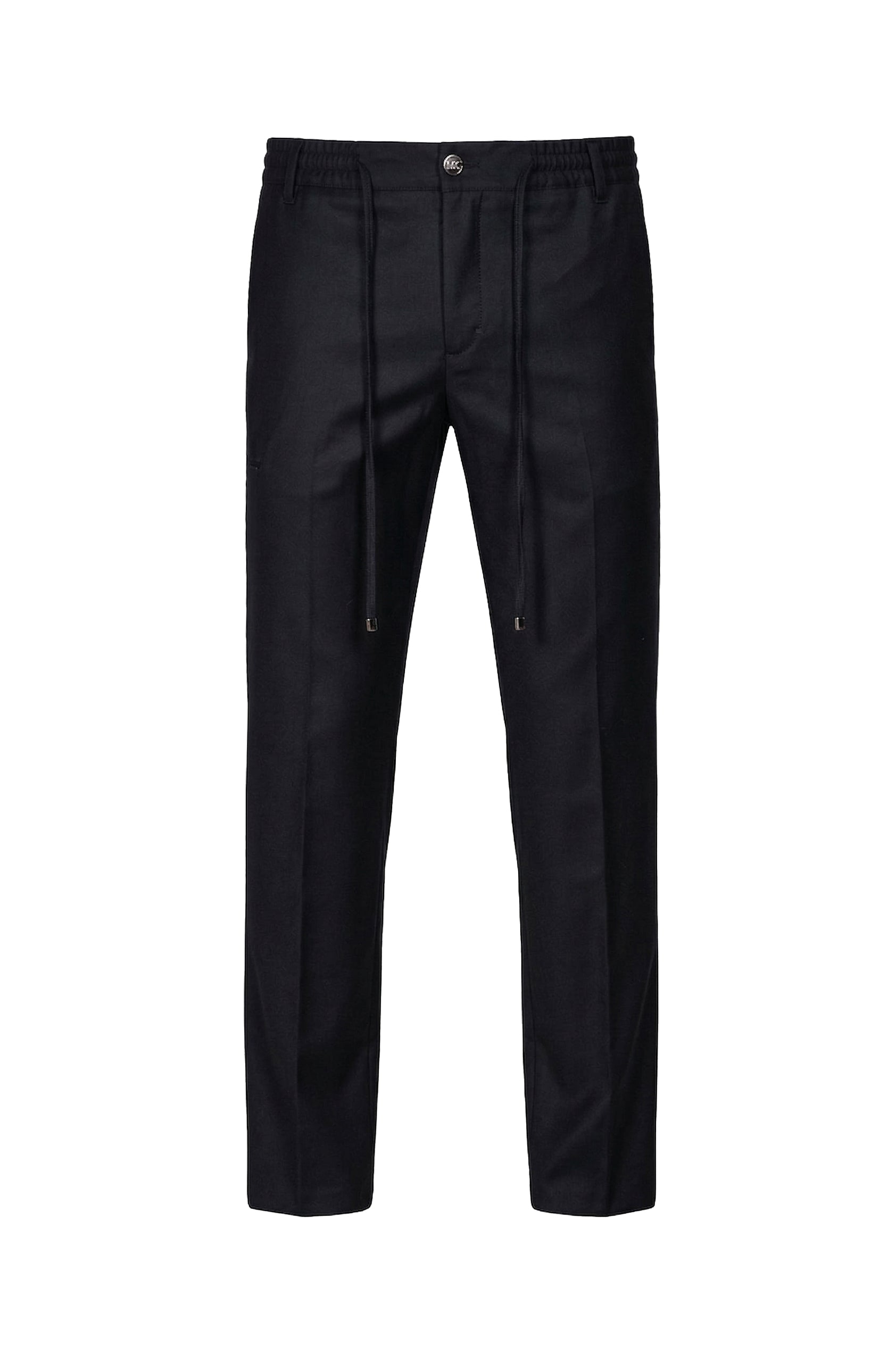 Wool cargo trousers with pocket - Black