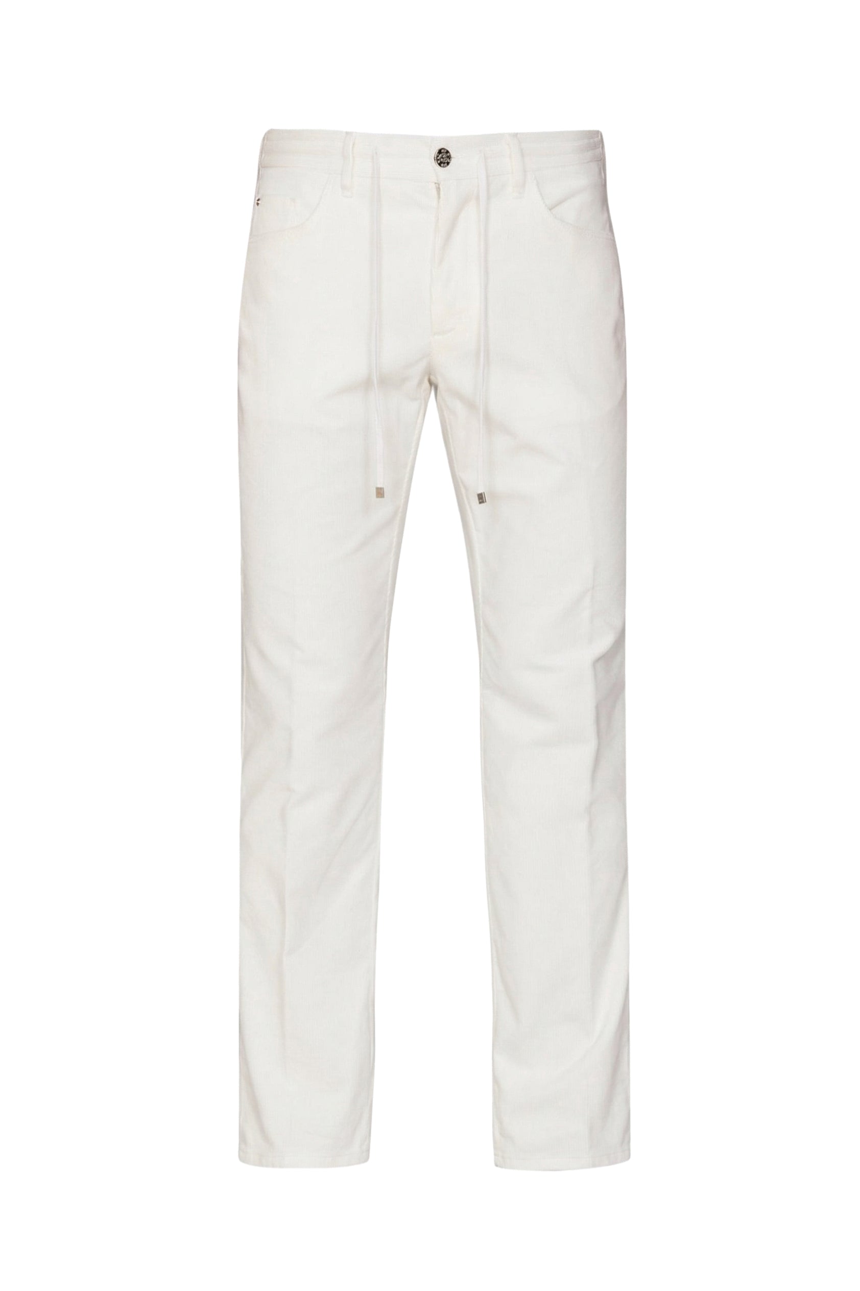 Wool blend cord chino trousers - White