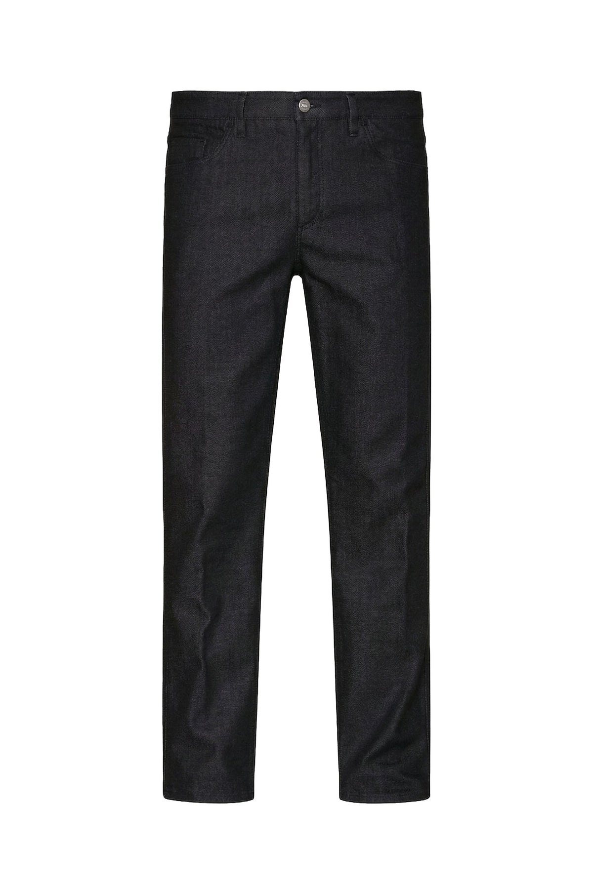 Straight-leg denim trousers with tone-on-tone topstitching - Black
