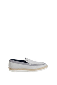 Mocassins avec détail métallique en cuir - Gris & Beige
