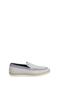 Mocassins avec détail métallique en cuir - Gris & Beige
