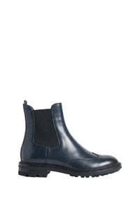 Bottines Chelsea richelieu ajouré en cuir - Bleu