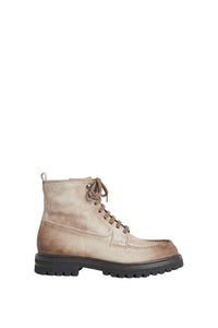 Bottines à lacets en cuir exotique - Beige & Marron