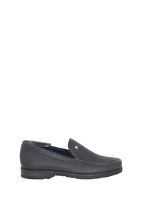 Mocassins à ornement métallique en cuir exotique grainé - Marron