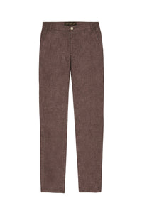 Pantalon aviateur texturé en lin - Marron