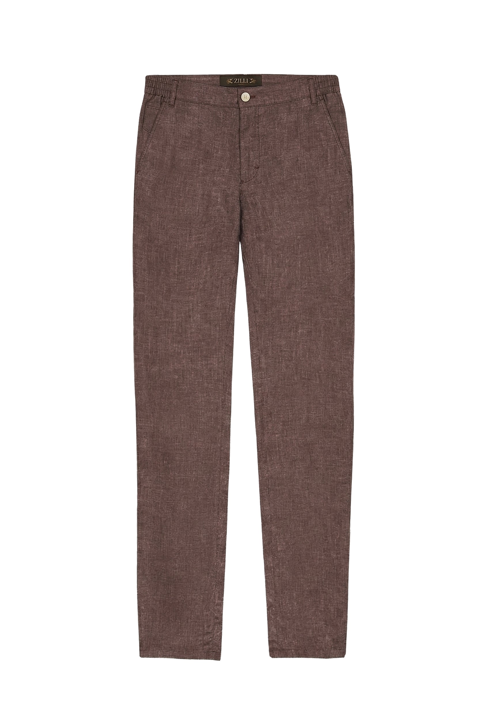 Pantalon aviateur texturé en lin - Marron