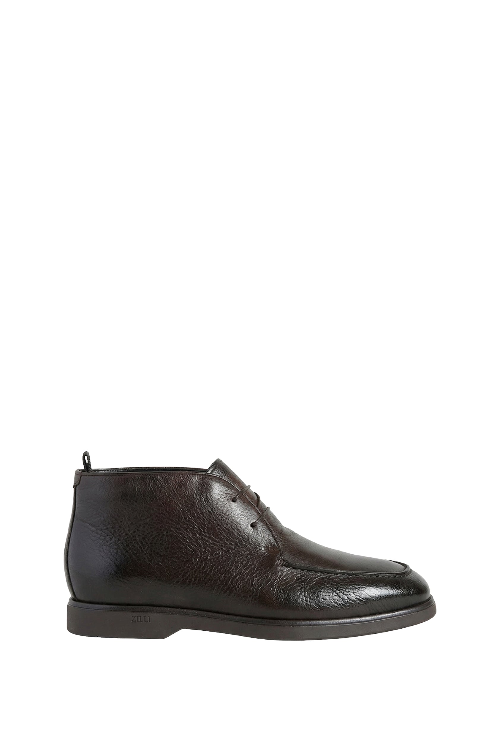 Bottines à lactes en cuir exotique - Marron