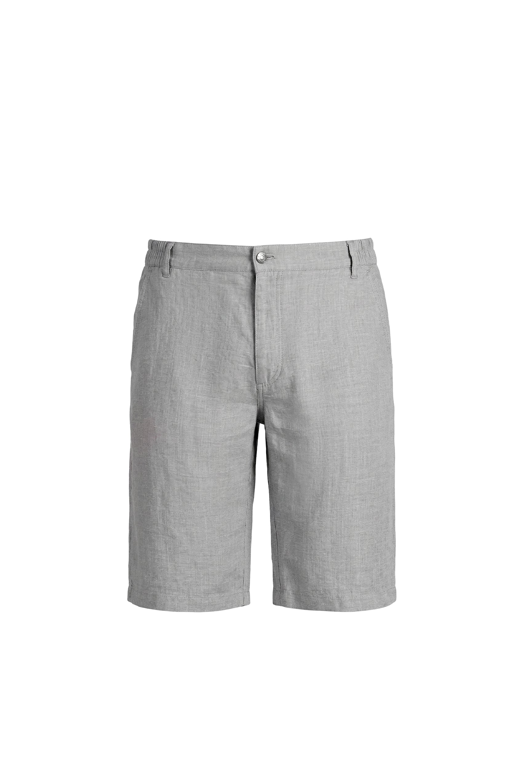 Mottled linen Bermuda shorts - Grey