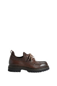 Mocassins à semelle épaisse crantée en cuir exotique - Marron