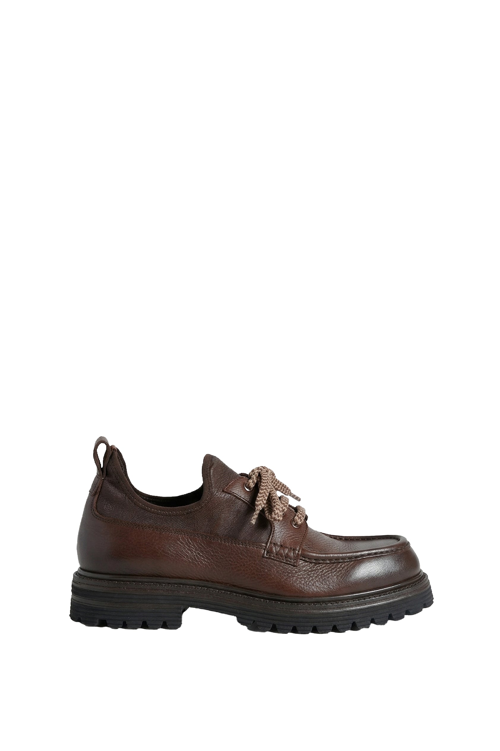 Mocassins à semelle épaisse crantée en cuir exotique - Marron