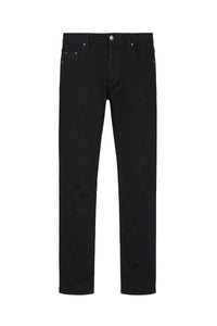 Straight-leg denim trousers with tone-on-tone topstitching - Black