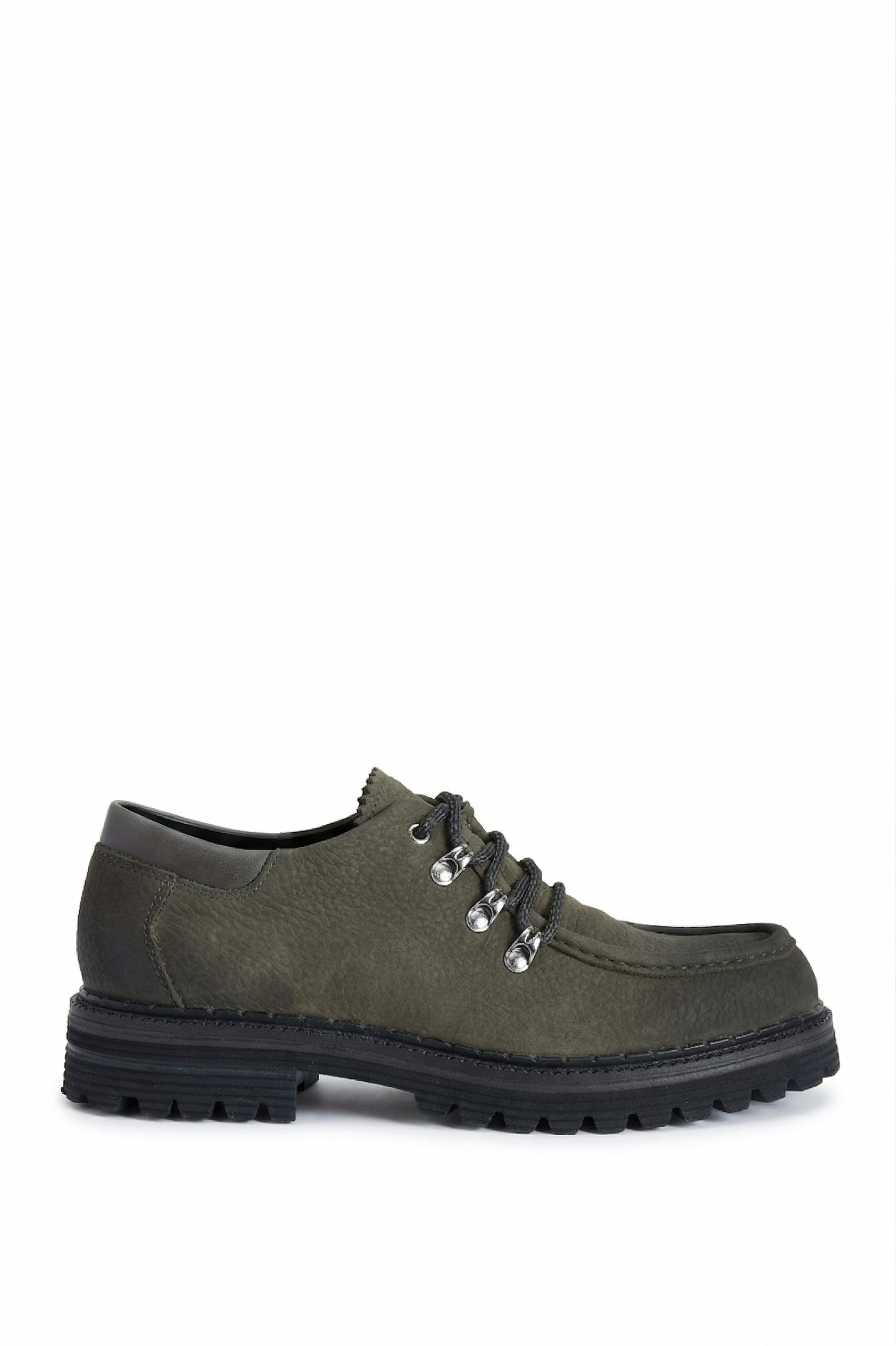 Derbies à semelle crantée en velours - Vert & Noir