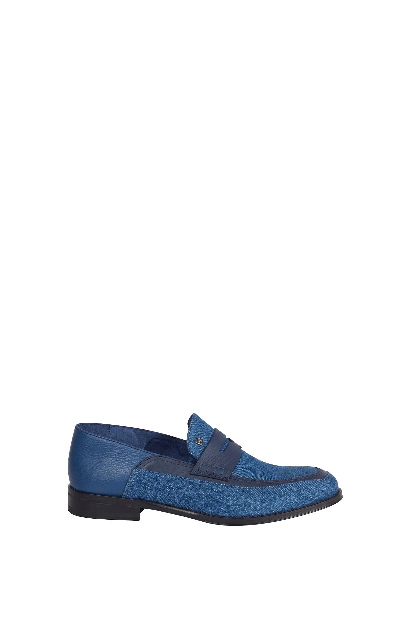 Mocassins à bride penny en daim - Blue Dark Navy