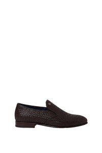 Woven leather loafers - Brown