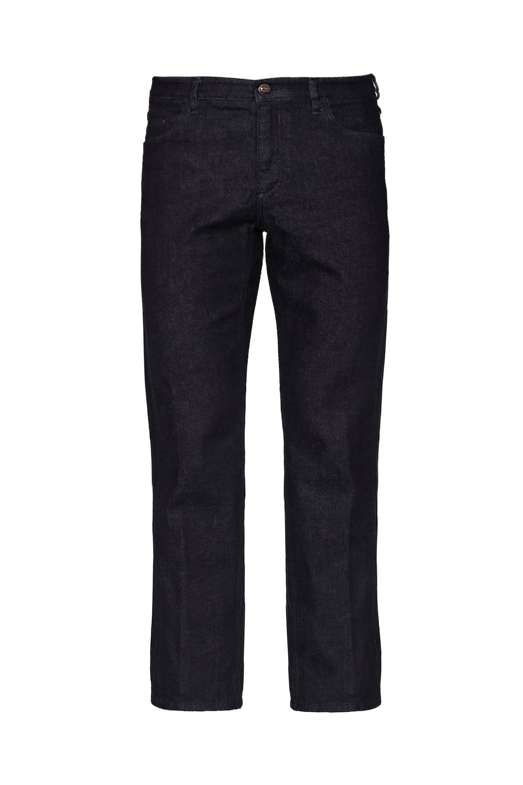 Straight-leg jeans with topstitching - Blue