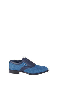 Openwork denim loafers - Blue